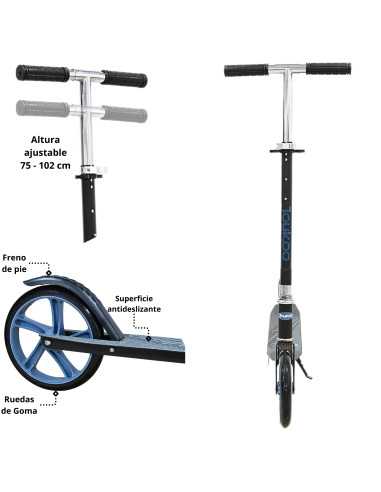 Scooter para Niños Altura Ajustable Ruedas de Goma Freno Trasero Plegable con Correa Apto a partir de 115 cm Soporta hasta 50 kg | Joykoo Tienda Oficial