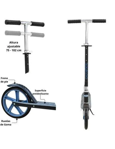 Scooter para Niños Altura Ajustable Ruedas de Goma Freno Trasero Plegable con Correa Apto a partir de 115 cm Soporta hasta 50 kg | Joykoo Tienda Oficial