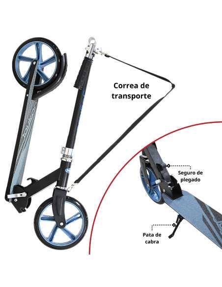 Scooter para Niños Altura Ajustable Ruedas de Goma Freno Trasero Plegable con Correa Apto a partir de 115 cm Soporta hasta 50 kg | Joykoo Tienda Oficial