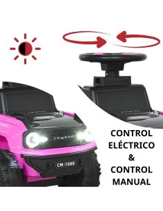 Montable Eléctrico para Niños Híbrido con Bastón y Pedal Acelerador Luces Batería 6v Apto a Partir de 2 Años Soporta hasta 25 kg 2