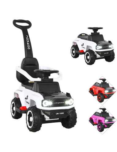 Montable Eléctrico para Niños Híbrido con Bastón y Pedal Acelerador Luces Batería 6v Apto a Partir de 2 Años Soporta hasta 25 kg | Joykoo Tienda Oficial
