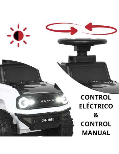Montable Eléctrico para Niños Híbrido con Bastón y Pedal Acelerador Luces Batería 6v Apto a Partir de 2 Años Soporta hasta 25 kg | Joykoo Tienda Oficial