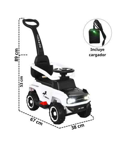 Montable Eléctrico para Niños Híbrido con Bastón y Pedal Acelerador Luces Batería 6v Apto a Partir de 2 Años Soporta hasta 25 kg | Joykoo Tienda Oficial