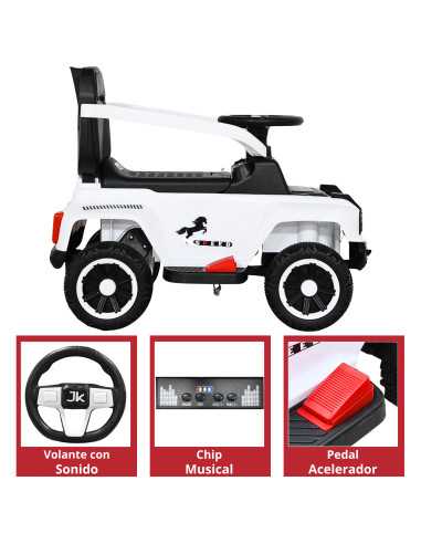 Montable Eléctrico para Niños Híbrido con Bastón y Pedal Acelerador Luces Batería 6v Apto a Partir de 2 Años Soporta hasta 25 kg | Joykoo Tienda Oficial