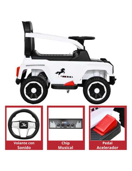 Montable Eléctrico para Niños Híbrido con Bastón y Pedal Acelerador Luces Batería 6v Apto a Partir de 2 Años Soporta hasta 25 kg | Joykoo Tienda Oficial