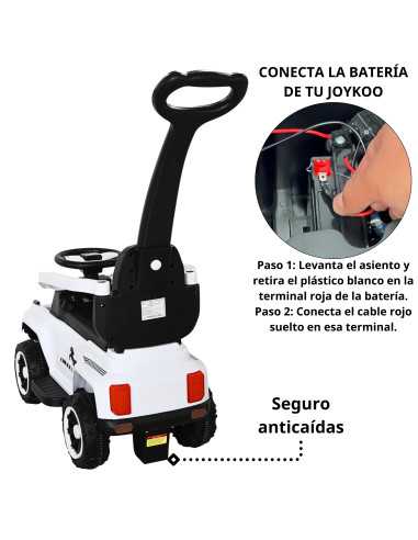 Montable Eléctrico para Niños Híbrido con Bastón y Pedal Acelerador Luces Batería 6v Apto a Partir de 2 Años Soporta hasta 25 kg | Joykoo Tienda Oficial