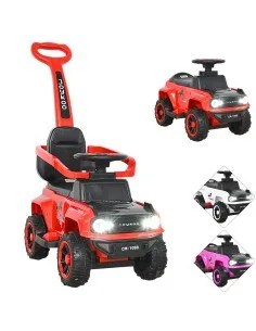 Montable Eléctrico para Niños Híbrido con Bastón y Pedal Acelerador Luces Batería 6v Apto a Partir de 2 Años Soporta hasta 25 kg