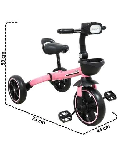 Triciclo 3 en 1 Plegable para Niños Convertible a Bicicleta y Balance Bike Luz Sonido Apto a partir de 2 Años o Hasta 25 kg | Joykoo Tienda Oficial