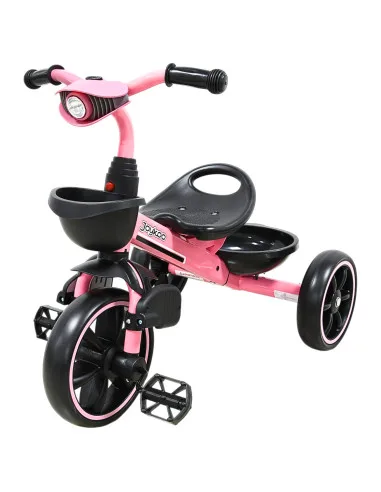 Triciclo para Niños con Bastón Torreta con Luz y Sonido Pedales Desmontables Posapiés Plegables Apto desde 2 años o hasta 25 kg | Joykoo Tienda Oficial