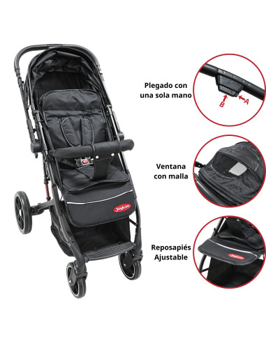 Carriola para Bebé Manubrio Reversible Plegable Ruedas con Freno Apto desde 0 meses Soporta hasta 18 kg | Joykoo Tienda Oficial