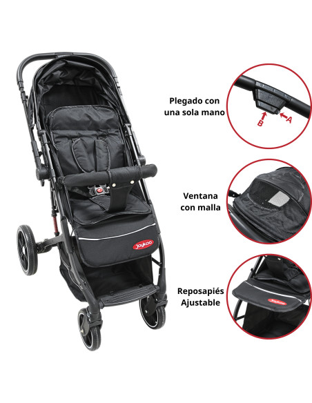 Carriola para Bebé Manubrio Reversible Plegable Ruedas con Freno Apto desde 0 meses Soporta hasta 18 kg | Joykoo Tienda Oficial