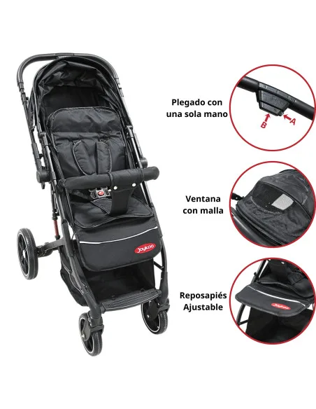 Carriola para Bebé Manubrio Reversible Plegable Ruedas con Freno Apto desde 0 meses Soporta hasta 18 kg | Joykoo Tienda Oficial