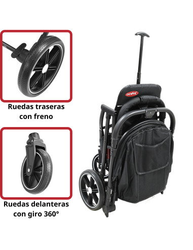 Carriola para Bebé Manubrio Reversible Plegable Ruedas con Freno Apto desde 0 meses Soporta hasta 18 kg | Joykoo Tienda Oficial