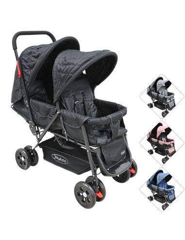Carriola Doble para Bebés Gemelar Plegable con Asientos Reclinables Apta desde 0 Meses Soporta hasta 32 kg | Joykoo Tienda Oficial