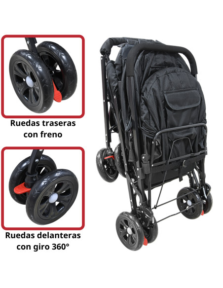 Carriola Doble para Bebés Gemelar Plegable con Asientos Reclinables Apta desde 0 Meses Soporta hasta 32 kg | Joykoo Tienda Oficial