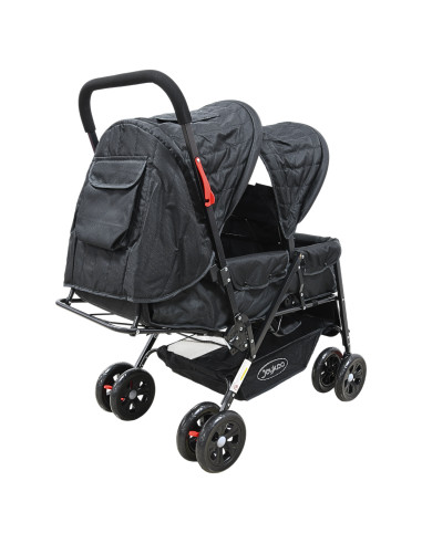 Carriola Doble para Bebés Gemelar Plegable con Asientos Reclinables Apta desde 0 Meses Soporta hasta 32 kg | Joykoo Tienda Oficial