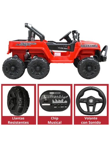 Camioneta Montable Eléctrica 4x4 para Niños Bluetooth Control Remoto Luces Led Batería 12V Soporta hasta 30 kg | Joykoo Tienda Oficial