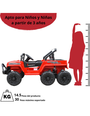 Camioneta Montable Eléctrica 4x4 para Niños Bluetooth Control Remoto Luces Led Batería 12V Soporta hasta 30 kg | Joykoo Tienda Oficial