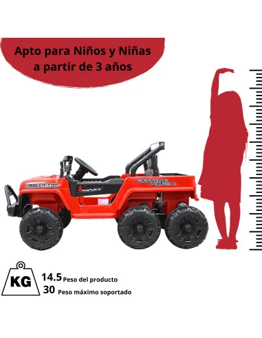 Camioneta Montable Eléctrica 4x4 para Niños Bluetooth Control Remoto Luces Led Batería 12V Soporta hasta 30 kg | Joykoo Tienda Oficial