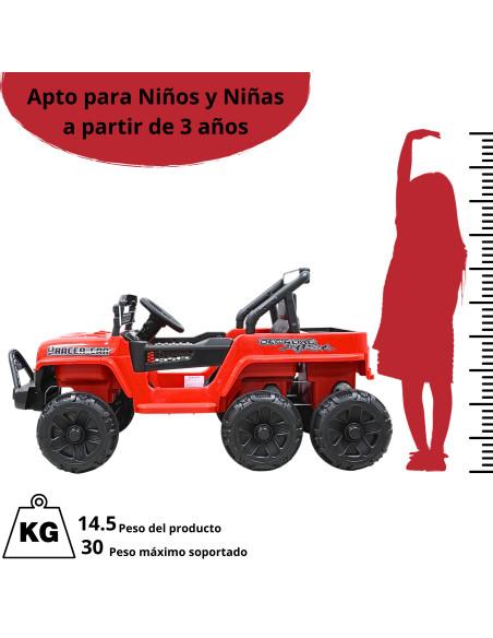 Camioneta Montable Eléctrica 4x4 para Niños Bluetooth Control Remoto Luces Led Batería 12V Soporta hasta 30 kg | Joykoo Tienda Oficial