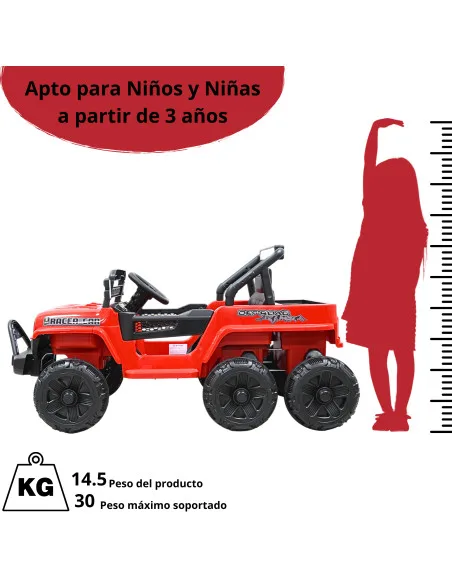 Camioneta Montable Eléctrica 4x4 para Niños Bluetooth Control Remoto Luces Led Batería 12V Soporta hasta 30 kg | Joykoo Tienda Oficial