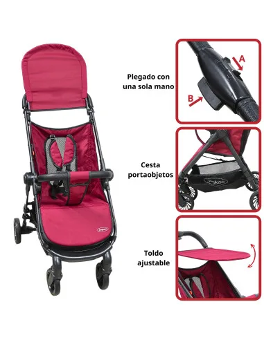 Carriola para Bebé Ligera Plegable Ruedas de Goma Cinturón 5 Puntos Toldo Apta desde 12 Meses Hasta 16 kg | Joykoo Tienda Oficial
