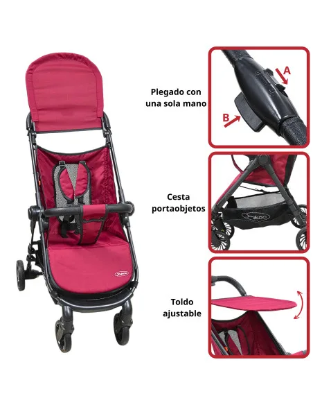 Carriola para Bebé Ligera Plegable Ruedas de Goma Cinturón 5 Puntos Toldo Apta desde 12 Meses Hasta 16 kg | Joykoo Tienda Oficial