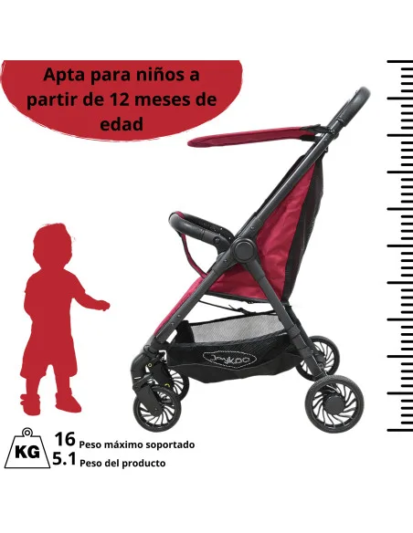 Carriola para Bebé Ligera Plegable Ruedas de Goma Cinturón 5 Puntos Toldo Apta desde 12 Meses Hasta 16 kg | Joykoo Tienda Oficial