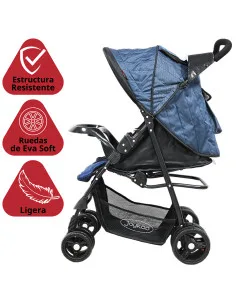 Carriola para Bebé Ligera y Plegable Asiento Reclinable Cinturón de 5 Puntos Charola Toldo Apta desde 6 Meses Hasta 18 kg Joykoo 2