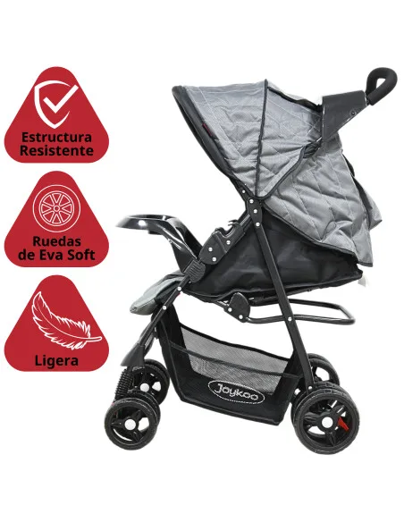 Carriola para Bebé Ligera y Plegable Asiento Reclinable Cinturón de 5 Puntos Charola Toldo Apta desde 6 Meses Hasta 18 kg | Joykoo Tienda Oficial