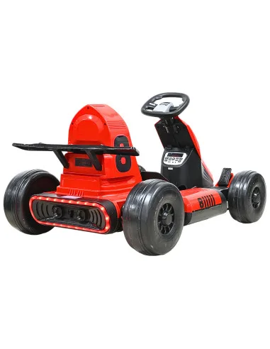 Montable Eléctrico Go Kart para Niños Largo Ajustable Control Remoto Batería Recargable 12V Luces Sonido Bluetooth Soporta 80 kg | Joykoo Tienda Oficial