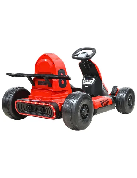 Montable Eléctrico Go Kart para Niños Largo Ajustable Control Remoto Batería Recargable 12V Luces Sonido Bluetooth Soporta 80 kg | Joykoo Tienda Oficial