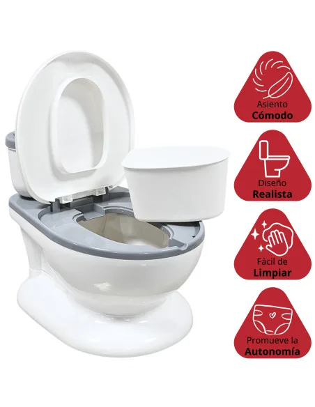 Bañito Entrenador para Niños Diseño Realista Asiento con Sistema Anti Salpicaduras Espacio para Toallitas Base Antideslizante | Joykoo Tienda Oficial