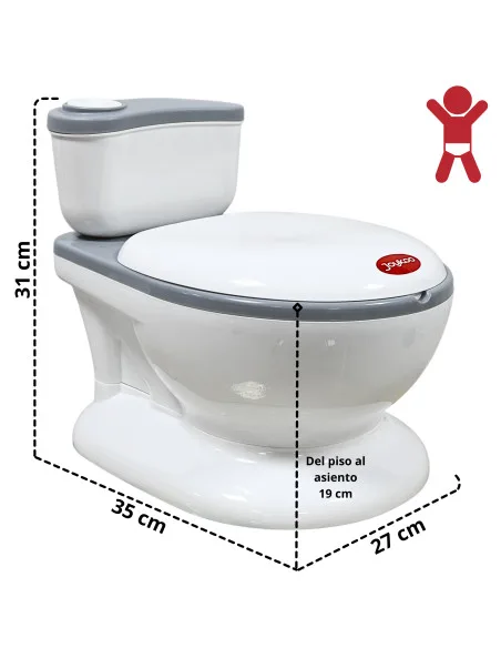Bañito Entrenador para Niños Diseño Realista Asiento con Sistema Anti Salpicaduras Espacio para Toallitas Base Antideslizante | Joykoo Tienda Oficial
