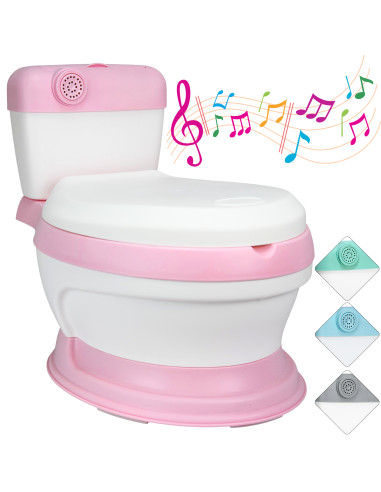 Baño Entrenador para Niños con Sonido de Descarga Asiento Acolchado Antideslizante Diseño Realista | Joykoo Tienda Oficial