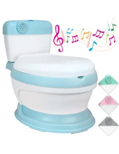 Baño Entrenador para Niños con Sonido de Descarga Asiento Acolchado Antideslizante Diseño Realista Joykoo - 8