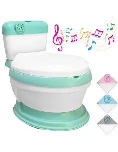 Baño Entrenador para Niños con Sonido de Descarga Asiento Acolchado Antideslizante Diseño Realista Joykoo - 22
