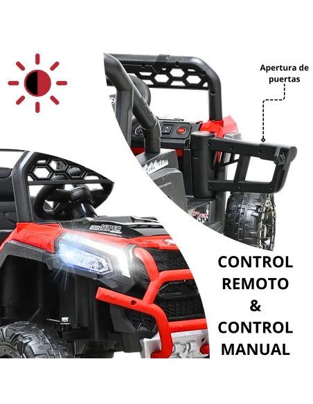 Montable Eléctrico para Niños 4x2 con Luces Delanteras Puertas Volante con Sonido Bluetooth Batería 12V desde 3 Años hasta 30 kg | Joykoo Tienda Oficial