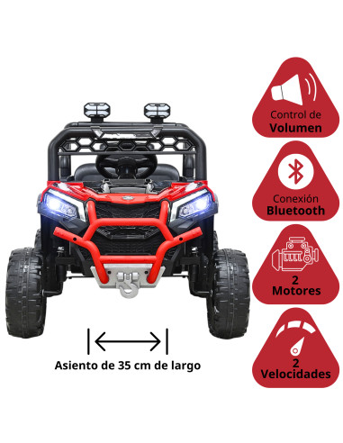 Montable Eléctrico para Niños 4x2 con Luces Delanteras Puertas Volante con Sonido Bluetooth Batería 12V desde 3 Años hasta 30 kg | Joykoo Tienda Oficial