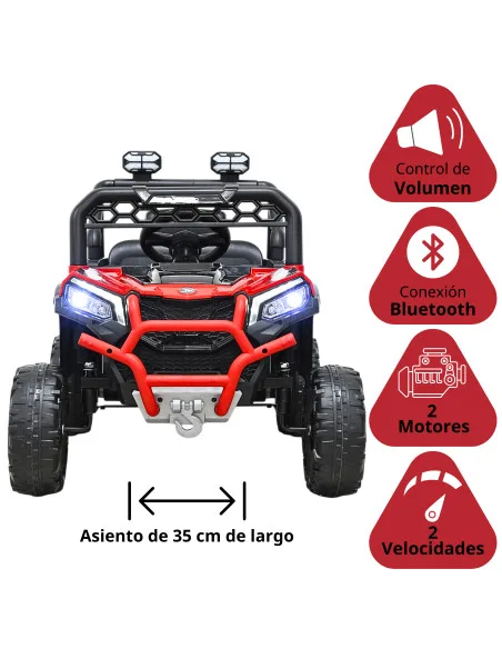 Montable Eléctrico para Niños 4x2 con Luces Delanteras Puertas Volante con Sonido Bluetooth Batería 12V desde 3 Años hasta 30 kg | Joykoo Tienda Oficial