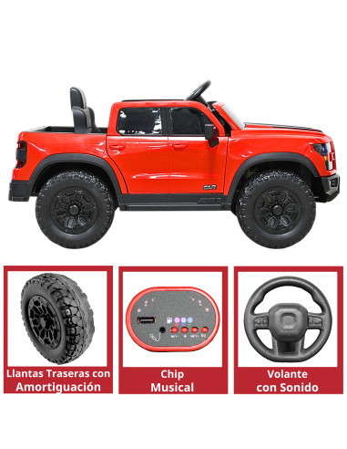 Camioneta Eléctrica Montable para Niños 12V Control Remoto Bluetooth Luces Sonidos Apta desde 3 Años | Joykoo Tienda Oficial
