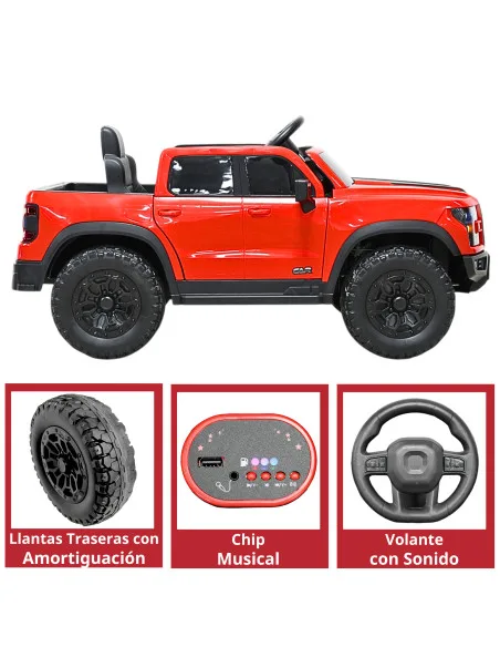 Camioneta Eléctrica Montable para Niños 12V Control Remoto Bluetooth Luces Sonidos Apta desde 3 Años | Joykoo Tienda Oficial