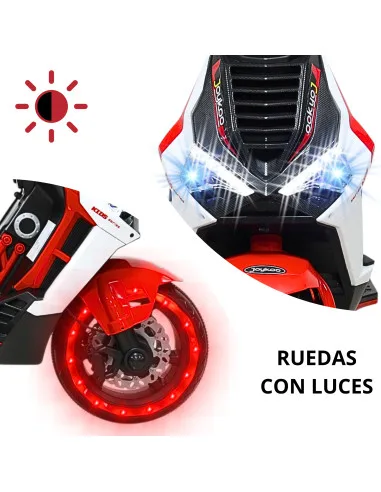 Motocicleta Eléctrica Montable para Niños Luces LED Bluetooth Llantas de Equilibrio Batería 12V Diseño Sport | Joykoo Tienda Oficial