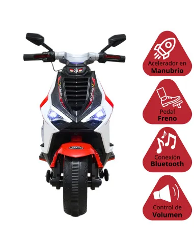 Motocicleta Eléctrica Montable para Niños Luces LED Bluetooth Llantas de Equilibrio Batería 12V Diseño Sport | Joykoo Tienda Oficial