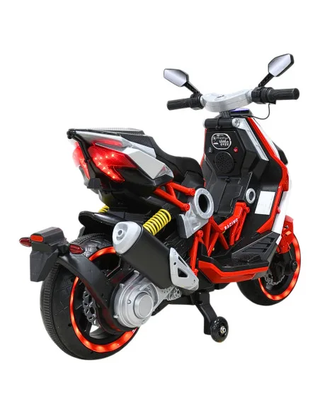 Motocicleta Eléctrica Montable para Niños Luces LED Bluetooth Llantas de Equilibrio Batería 12V Diseño Sport | Joykoo Tienda Oficial