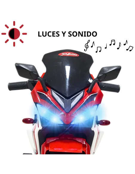 Moto Montable Eléctrica Deportiva 2 Ruedas para Niños Luz Bluetooth Dos Baterias 6V con Cargador Soporta Hasta 30kg | Joykoo Tienda Oficial