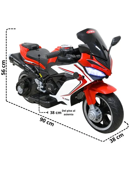 Moto Montable Eléctrica Deportiva 2 Ruedas para Niños Luz Bluetooth Dos Baterias 6V con Cargador Soporta Hasta 30kg | Joykoo Tienda Oficial