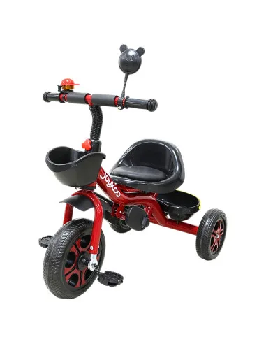 Triciclo Infantil con Toldo Protector y Bastón Dirigible Asiento Acolchado Barras de Seguridad Timbre para Niños 2 Años | Joykoo Tienda Oficial