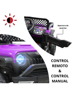 Camioneta Montable Eléctrica para Niños Luces y Bluetooth Música Control Remoto Doble Motor Modo Mecedora y Batería 12V Joykoo - 2