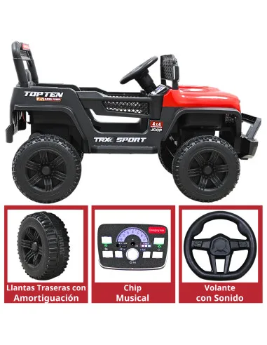 Camioneta Montable Eléctrica para Niños Luces y Bluetooth Música Control Remoto Doble Motor Modo Mecedora y Batería 12V | Joykoo Tienda Oficial